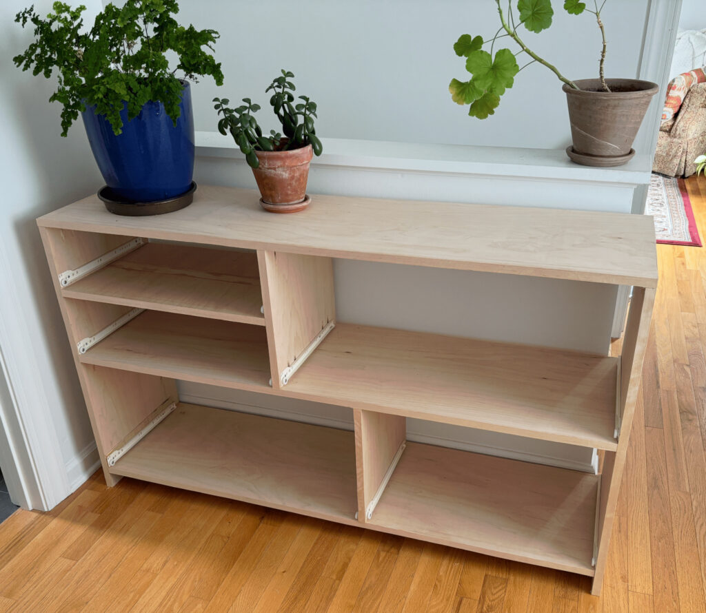 partially built custom storage cabinet